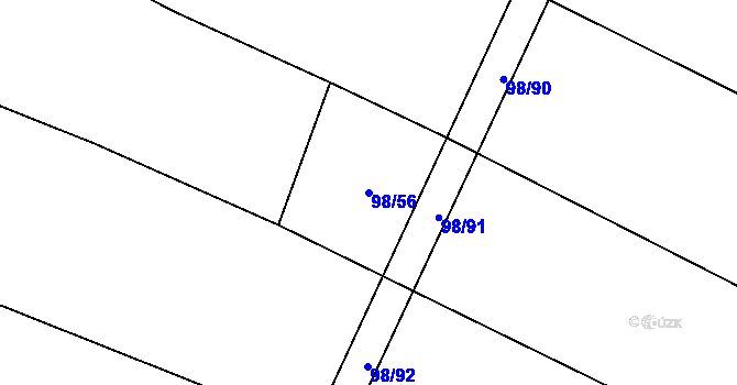 Parcela st. 98/56 v KÚ Loučka u Bílska, Katastrální mapa