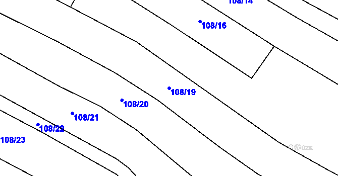 Parcela st. 108/19 v KÚ Loučka u Bílska, Katastrální mapa