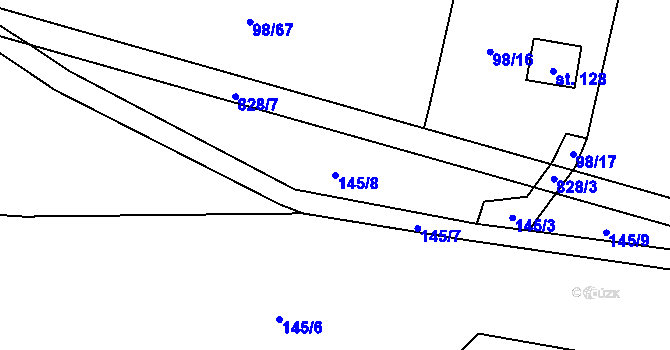 Parcela st. 145/8 v KÚ Loučka u Bílska, Katastrální mapa
