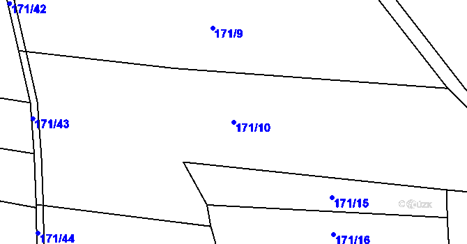 Parcela st. 171/10 v KÚ Loučka u Bílska, Katastrální mapa