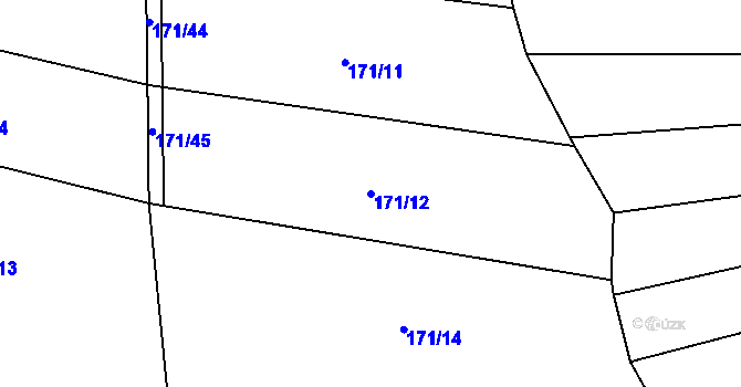 Parcela st. 171/12 v KÚ Loučka u Bílska, Katastrální mapa