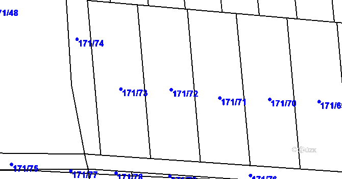 Parcela st. 171/72 v KÚ Loučka u Bílska, Katastrální mapa