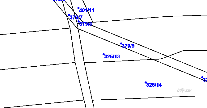 Parcela st. 325/13 v KÚ Loučka u Bílska, Katastrální mapa