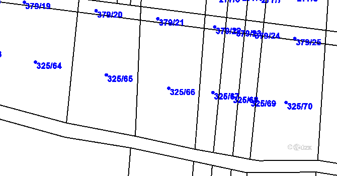 Parcela st. 325/66 v KÚ Loučka u Bílska, Katastrální mapa