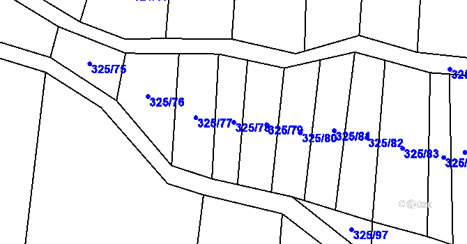 Parcela st. 325/78 v KÚ Loučka u Bílska, Katastrální mapa