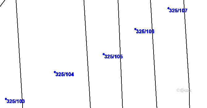 Parcela st. 325/105 v KÚ Loučka u Bílska, Katastrální mapa