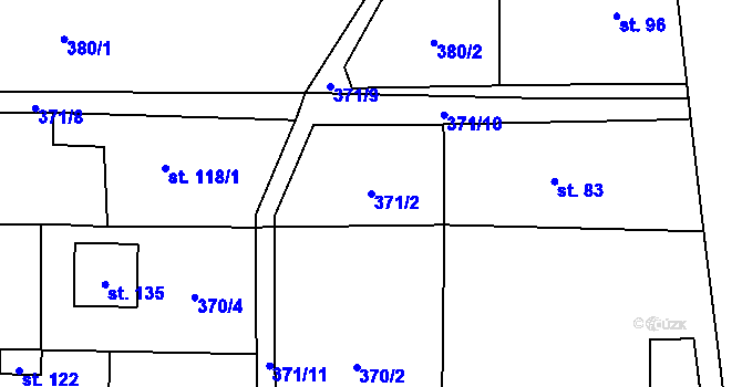 Parcela st. 371/2 v KÚ Loučka u Bílska, Katastrální mapa