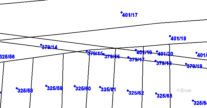 Parcela st. 379/16 v KÚ Loučka u Bílska, Katastrální mapa