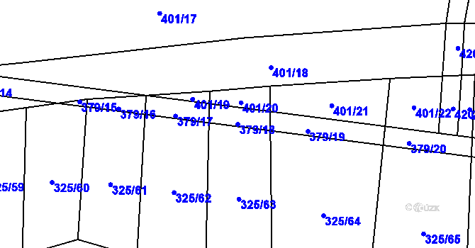 Parcela st. 379/18 v KÚ Loučka u Bílska, Katastrální mapa