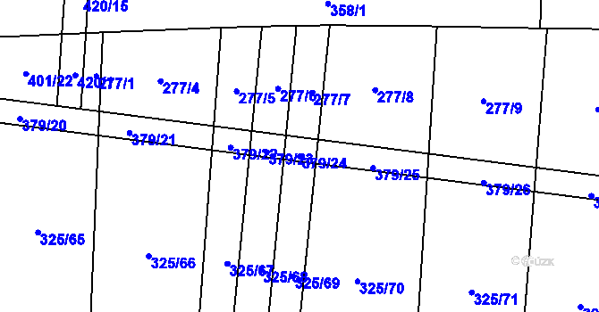 Parcela st. 379/24 v KÚ Loučka u Bílska, Katastrální mapa