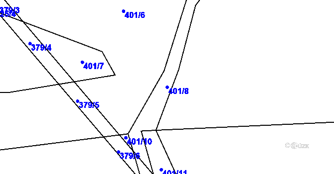 Parcela st. 401/8 v KÚ Loučka u Bílska, Katastrální mapa
