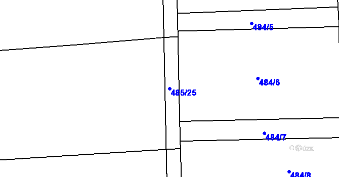 Parcela st. 485/25 v KÚ Loučka u Bílska, Katastrální mapa
