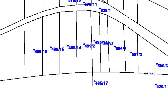 Parcela st. 499/2 v KÚ Loučka u Bílska, Katastrální mapa