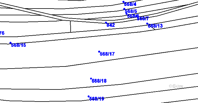 Parcela st. 568/17 v KÚ Loučka u Bílska, Katastrální mapa