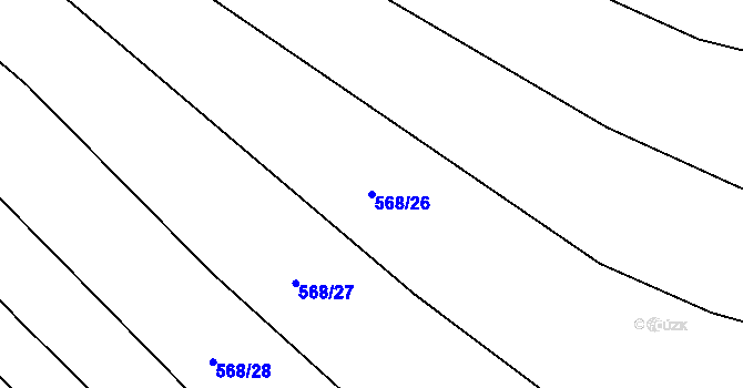 Parcela st. 568/26 v KÚ Loučka u Bílska, Katastrální mapa