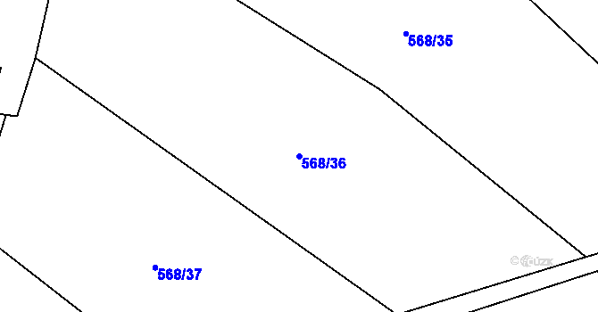 Parcela st. 568/36 v KÚ Loučka u Bílska, Katastrální mapa