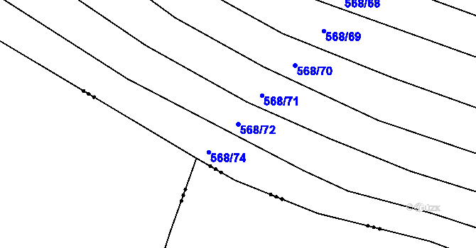 Parcela st. 568/72 v KÚ Loučka u Bílska, Katastrální mapa