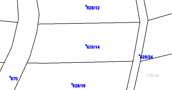 Parcela st. 628/14 v KÚ Loučka u Bílska, Katastrální mapa
