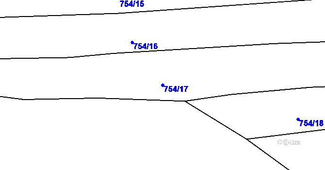 Parcela st. 754/17 v KÚ Loučka u Bílska, Katastrální mapa