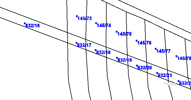 Parcela st. 832/18 v KÚ Loučka u Bílska, Katastrální mapa