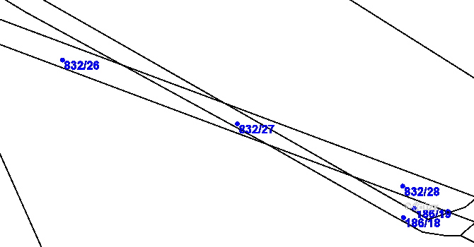 Parcela st. 832/27 v KÚ Loučka u Bílska, Katastrální mapa