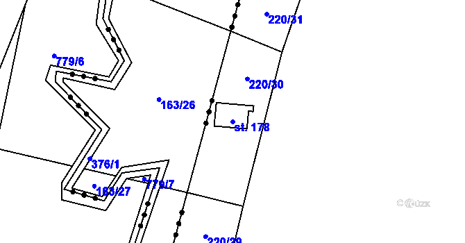 Parcela st. 178 v KÚ Bílý Kámen, Katastrální mapa
