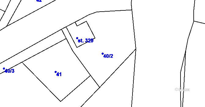 Parcela st. 40/2 v KÚ Bílý Kostel nad Nisou, Katastrální mapa