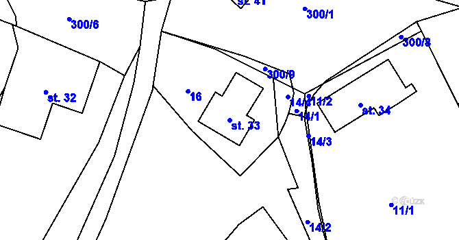Parcela st. 33 v KÚ Panenská Hůrka, Katastrální mapa