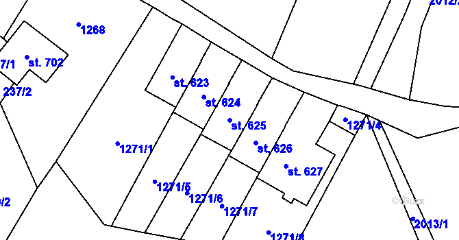 Parcela st. 625 v KÚ Bílý Potok pod Smrkem, Katastrální mapa