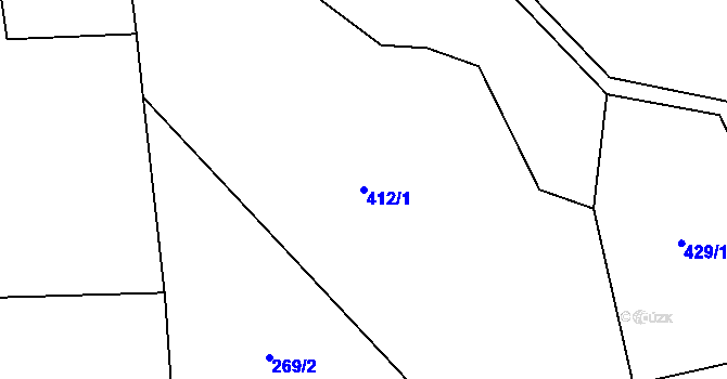 Parcela st. 412/1 v KÚ Bílý Potok pod Smrkem, Katastrální mapa