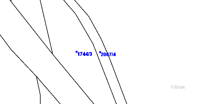 Parcela st. 2067/4 v KÚ Bílý Potok pod Smrkem, Katastrální mapa