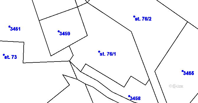 Parcela st. 76/1 v KÚ Bílý Újezd u Dobrušky, Katastrální mapa