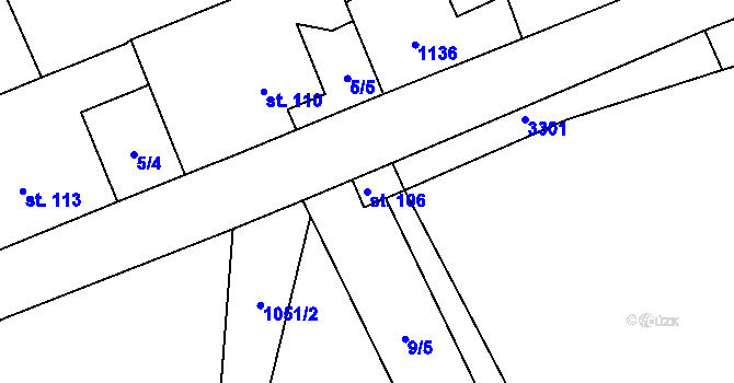 Parcela st. 106 v KÚ Bílý Újezd u Dobrušky, Katastrální mapa