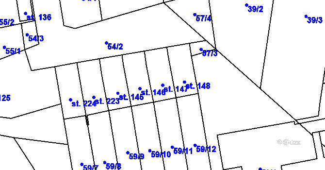 Parcela st. 147 v KÚ Bílý Újezd u Dobrušky, Katastrální mapa