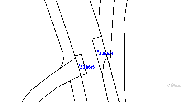 Parcela st. 3386/4 v KÚ Bílý Újezd u Dobrušky, Katastrální mapa