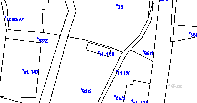 Parcela st. 130 v KÚ Hroška, Katastrální mapa