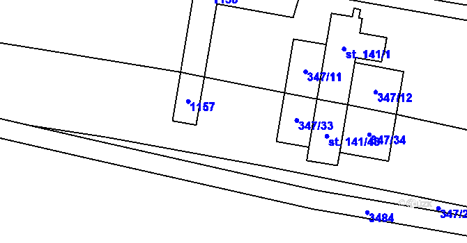 Parcela st. 347/22 v KÚ Hroška, Katastrální mapa