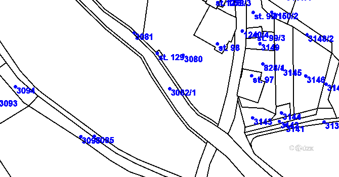 Parcela st. 3082/1 v KÚ Masty, Katastrální mapa