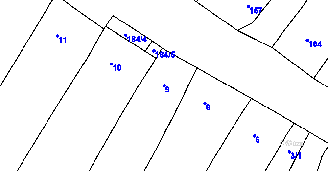 Parcela st. 9 v KÚ Biskoupky na Moravě, Katastrální mapa