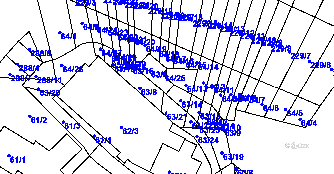 Parcela st. 63/3 v KÚ Biskoupky na Moravě, Katastrální mapa