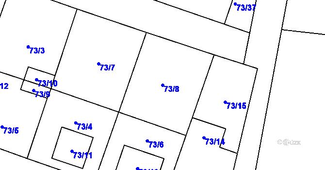 Parcela st. 73/8 v KÚ Biskoupky na Moravě, Katastrální mapa
