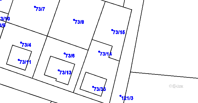 Parcela st. 73/14 v KÚ Biskoupky na Moravě, Katastrální mapa