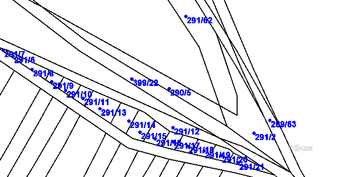 Parcela st. 290/5 v KÚ Biskoupky na Moravě, Katastrální mapa