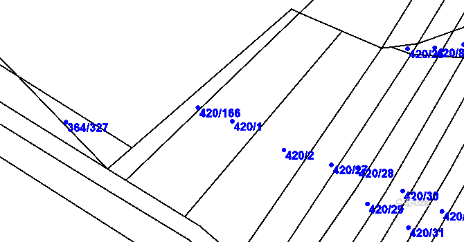 Parcela st. 420/1 v KÚ Biskoupky na Moravě, Katastrální mapa