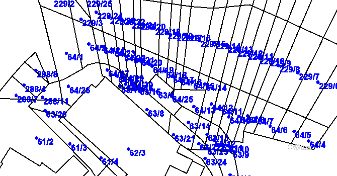 Parcela st. 63/6 v KÚ Biskoupky na Moravě, Katastrální mapa