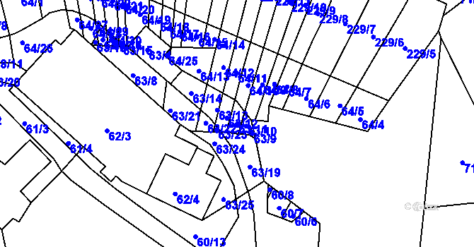 Parcela st. 63/11 v KÚ Biskoupky na Moravě, Katastrální mapa