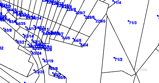 Parcela st. 64/4 v KÚ Biskoupky na Moravě, Katastrální mapa
