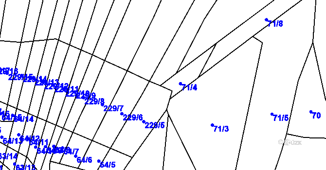 Parcela st. 71/7 v KÚ Biskoupky na Moravě, Katastrální mapa