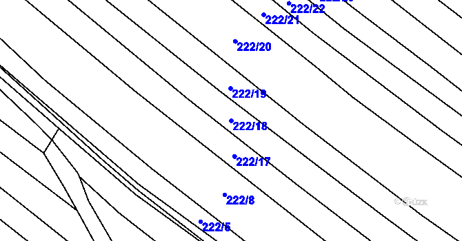 Parcela st. 222/18 v KÚ Biskoupky na Moravě, Katastrální mapa