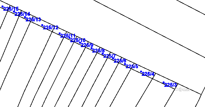 Parcela st. 225/7 v KÚ Biskoupky na Moravě, Katastrální mapa